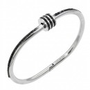 Stainless Steel Black Color Hinged Bangle Bracelets.