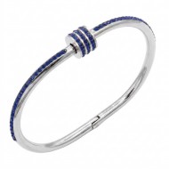 Stainless Steel Blue Color Hinged Bangle Bracelets.