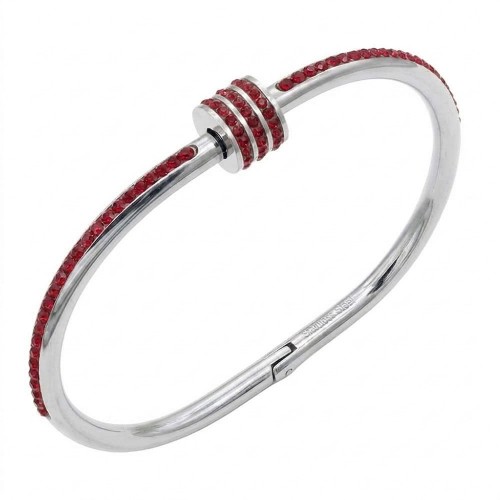 Stainless Steel Red Color Hinged Bangle Bracelets. Stainless Steel Red Color Hinged Bangle Bracelets.