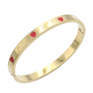 Gold Plated With Strawberry Stainless Steel Bangles Gold Plated With Strawberry Stainless Steel Bangles