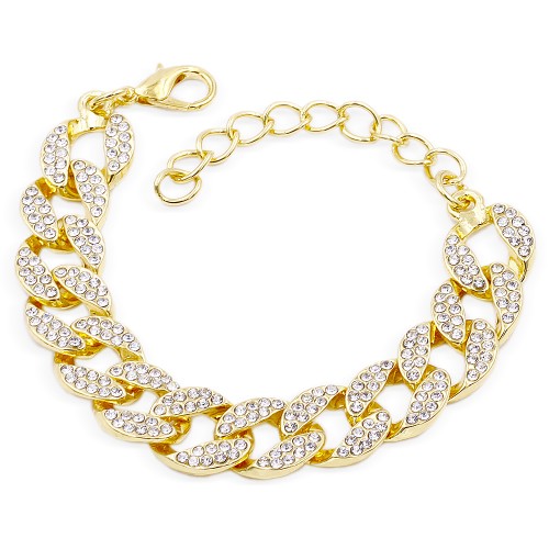 Cuban Chain Link Gold Color Bracelets