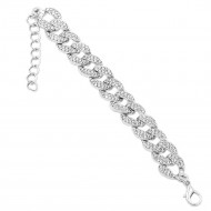 Cuban Chain Link Silver color Bracelets