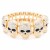 Gold-Plated-With-Clear-Crystal-Skull-Stretch-Bracelet-Gold