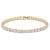 Gold-Plated-With-All-Clear-7"-Round-CZ-4mm-CZ-Bracelets-Gold Clear
