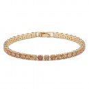Gold Plated With All Green Emerald  Round CZ 4mm.Bracelets. 7"