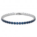 Rhodium Plated With All Black 7" Round CZ 4mm CZ Bracelets