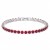 Rhodium-Plated-With-All-Red-7"-Round-CZ-4mm-CZ-Bracelets-Rhodium