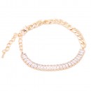 7 inch long Gold Plated With Multi Color CZ Chain Bracelets