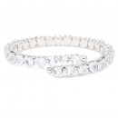 Rhodium Color With Clear Heart CZ Cuff Bracelets