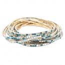 Gold Plated With Clear Crystal Bracelet, 12 Strands