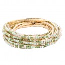 Gold Plated With Light Topaz combination Bracelet, 12 Strands