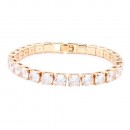 Gold Plated 6mm  Width Multi CZ  7" Long Tennis Bracelets