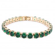 Gold Plated 6mm Green CZ  7" Long Tennis Bracelets