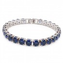 Rhodium Color 6mm Black CZ, 7.25" Long Tennis Bracelets Rhodium Color 6mm Black CZ, 7.25" Long Tennis Bracelets