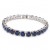 Rhodium-Color-6mm-Blue-Color-CZ--7.25"-Long-Tennis-Bracelets-Rhodium