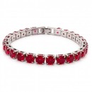 Rhodium Color 6mm Black CZ, 7.25" Long Tennis Bracelets Rhodium Color 6mm Black CZ, 7.25" Long Tennis Bracelets