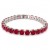 Rhodium-Color-6mm--Red-CZ-7.25"-Long-Tennis-Bracelets-Rhodium