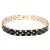 Gold-Plated-13-mm-Width-Black-CZ--7"-Long-Tennis-Bracelets-Gold