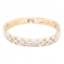 Rhodium Color 13mm Width  Clear CZ 7" Long Tennis Bracelets