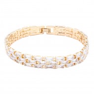 Gold Plated  13 mm Clear CZ 7" Long Tennis Bracelets