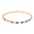 Gold Plated With 4mm Evil Eye Tennis 7" Bracelets Gold Plated With 4mm Evil Eye Tennis 7" Bracelets