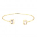 Gold  Plated With Cubic Zirconia Cuff Bracelets