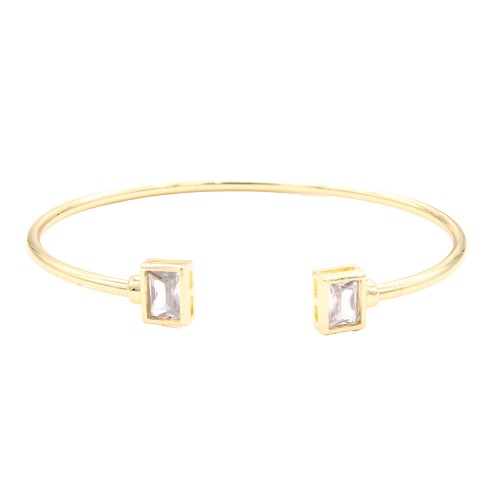Gold  Plated With Cubic Zirconia Cuff Bracelets