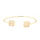 Gold  Plated With Cubic Zirconia Cuff Bracelets