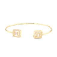 Gold  Plated With Cubic Zirconia Cuff Bracelets