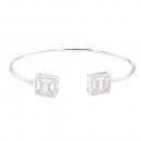 Gold  Plated With Cubic Zirconia Cuff Bracelets