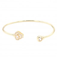 Gold  Plated With Cubic Zirconia Cuff Bracelets