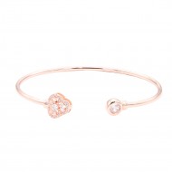 Rose Gold  Plated With Cubic Zirconia Cuff Bracelets