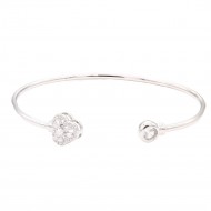 Rhodium Color With Clear  CZ Cuff Bracelets