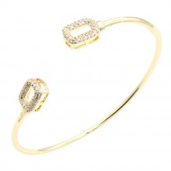Gold  Plated With Cubic Zirconia Cuff Bracelets