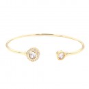 Gold  Plated With Cubic Zirconia Cuff Bracelets