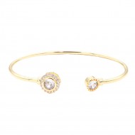 Gold  Plated With Cubic Zirconia Cuff Bracelets