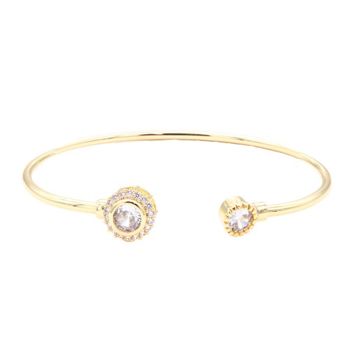 Gold  Plated With Cubic Zirconia Cuff Bracelets