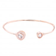 Rose Gold  Plated With Cubic Zirconia Cuff Bracelets
