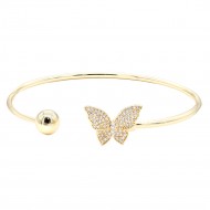Gold  Plated With Cubic Zirconia Cuff Bracelets