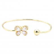 Gold  Plated With Cubic Zirconia Cuff Bracelets
