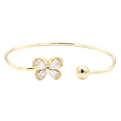 Gold  Plated With Cubic Zirconia Cuff Bracelets