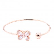 Rose Gold  Plated With Cubic Zirconia Cuff Bracelets