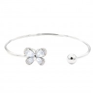Rhodium Color With Clear  CZ Cuff Bracelets