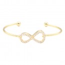 Gold  Plated With Cubic Zirconia Cuff Bracelets