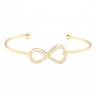 Gold  Plated With Cubic Zirconia Cuff Bracelets