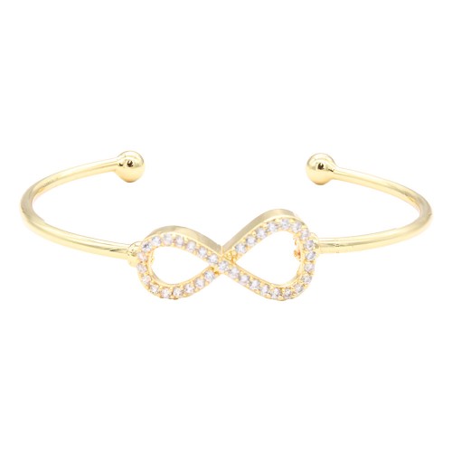 Gold  Plated With Cubic Zirconia Cuff Bracelets