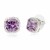 Rhodium-Plated-with-Purple-Square-Cubic-Zirconia-Stub-Earrings-Purple