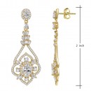 Gold Plated With Cubic Zirconia Dangle Bridal Earrings
