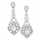 Gold Plated With Cubic Zirconia Dangle Bridal Earrings