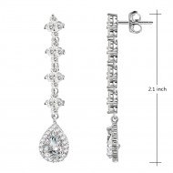 Rhodium Plated With Clear Cubic Zirconia Bridal Earrings